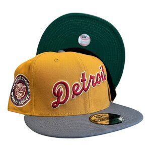 New Era Detroit Tigers 9FIFTY Snapback Hat Panama Tan World Series Side Patch